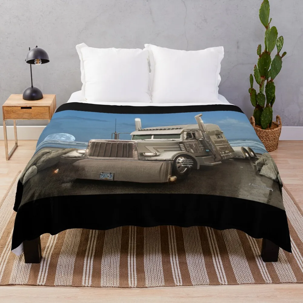 

Two Toned Grey Peterbilt Throw Blanket Blanket For Decorative Sofa Summer Bedding Blankets