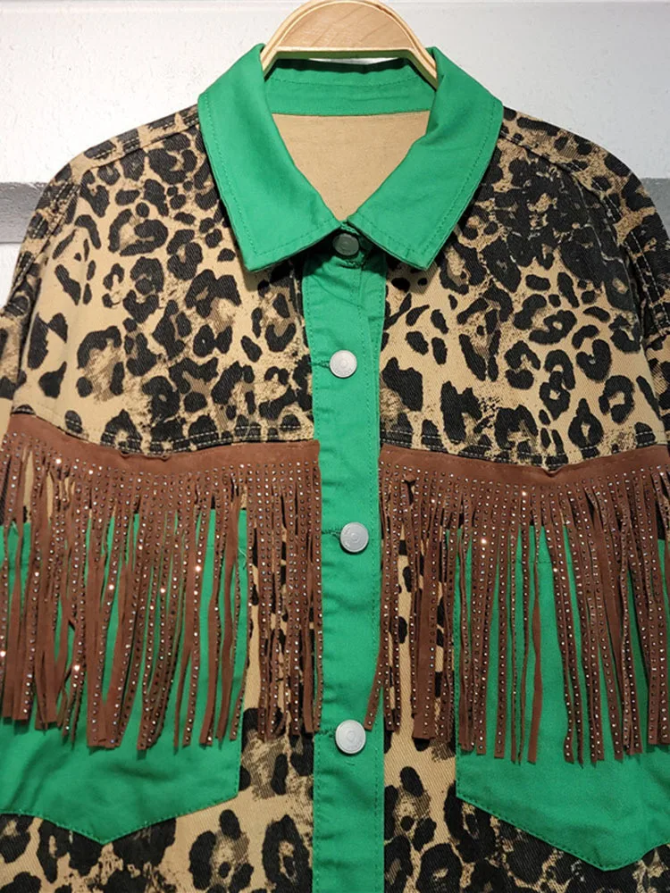 Женская джинсовая рубашка DEAT блузка с длинным рукавом и отложным воротником в