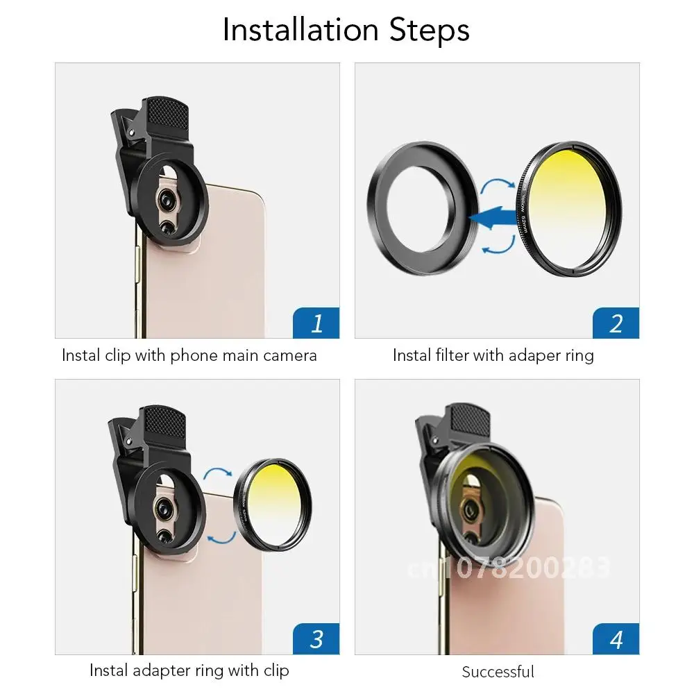 APEXEL 52 мм 7в1 Комплект постепенных фильтров CPL Star Gradient Красный Желтый Синий Фильтры