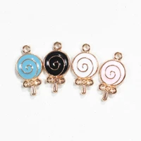1020pcs 918mm enamel lollipop cartoon charms alloy jewelry accessories diy rubber band earring bracelet pendant charm