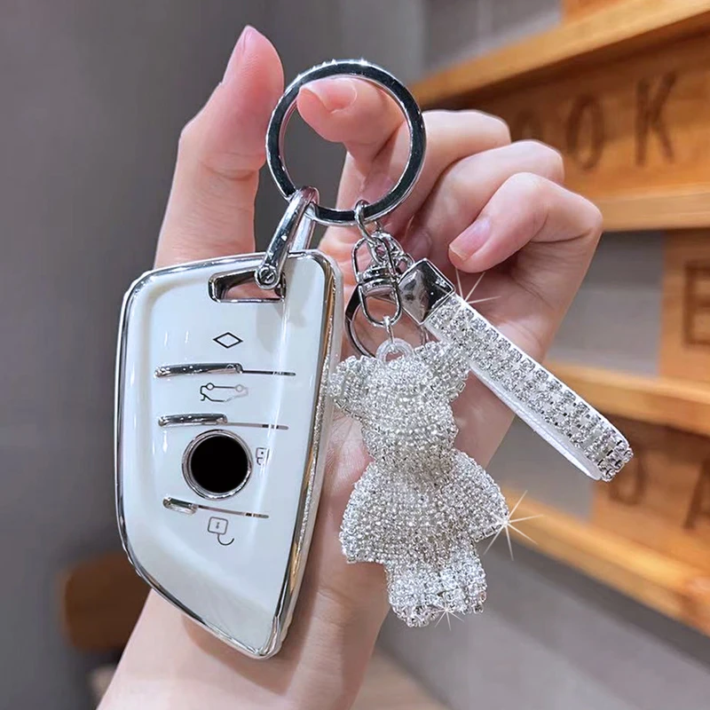 

New TPU Car Key Case Cover Shell Fob For BMW X1 X3 X5 X6 F10 F11 F15 F20 F30 F31 f34 F07 F48 F01 1 3 5 7 Series M3 M4 Keychain