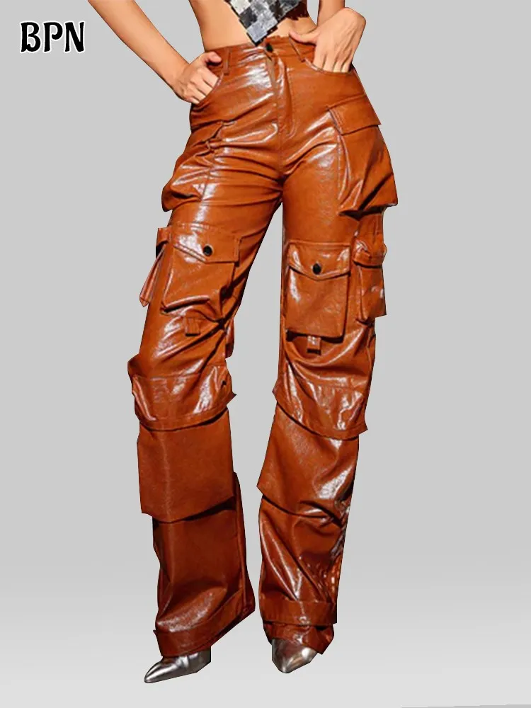 Брюки женские кожаные BPN