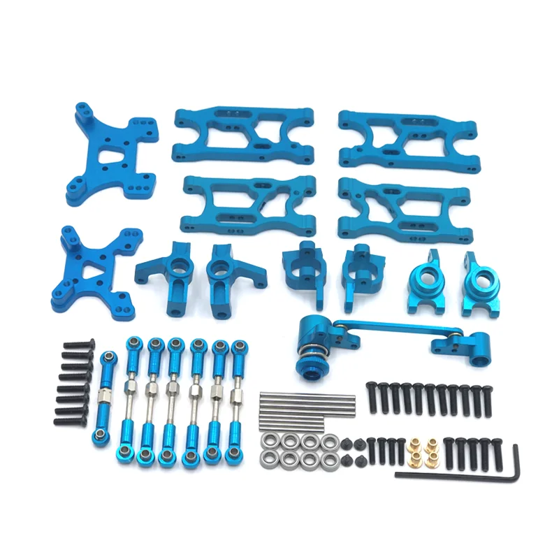 

Metal Upgrade Swing Arm Steering Cup Shock Bracket 9 Piece Set For WLtoys 144001 144002 144010 124017 124019 RC Car Parts