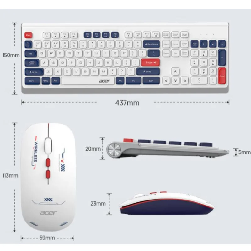 

Клавиатура и мышь Acer Беспроводные с зарядным устройством Type-c