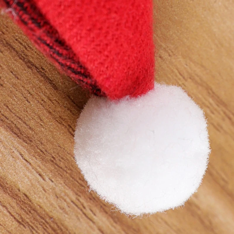 10 шт. Рождественская шляпа Санта-Клауса держатель для ножей вилки чехол столовых