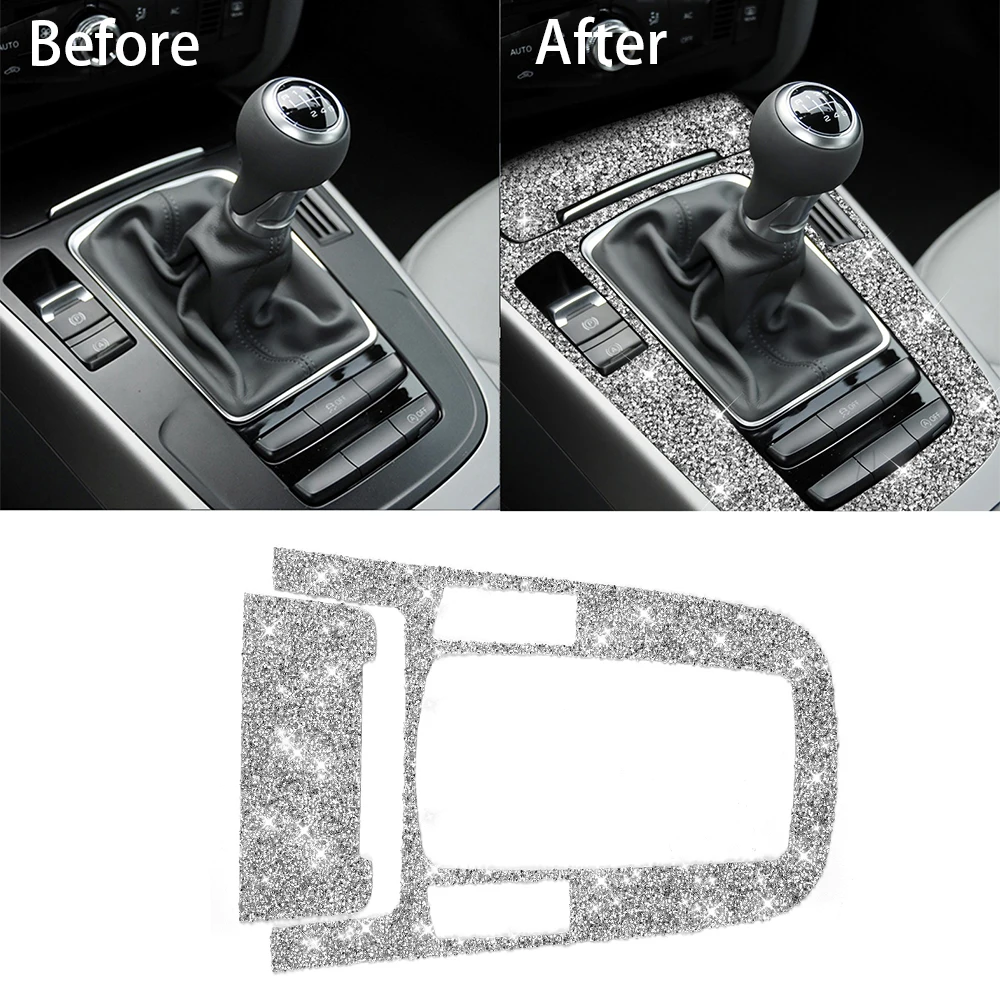 

Декоративная панель переключения передач центральной консоли, декоративная накладка, Хрустальная наклейка, наклейка для Audi Q5 A4L A5, аксессуары Стразы для интерьера автомобиля