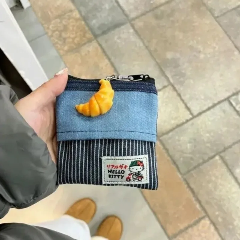 Женская джинсовая сумка для макияжа в стиле аниме милая вместительная хранения