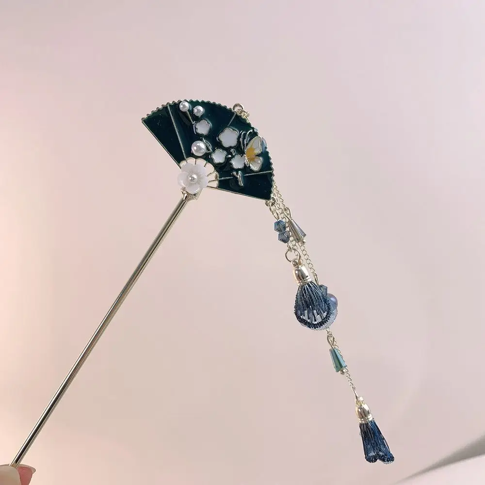 

Шпилька для волос инструмент для дизайна прически жемчужный веер головной убор в китайском стиле шпильки для волос Hanfu древние головные уборы шпилька для волос в старинном стиле