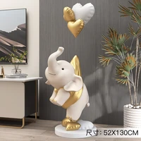 cute elephant statueresin craftshome decorationfashion sculptureanimal figurinemodern artliving room decoraccessories