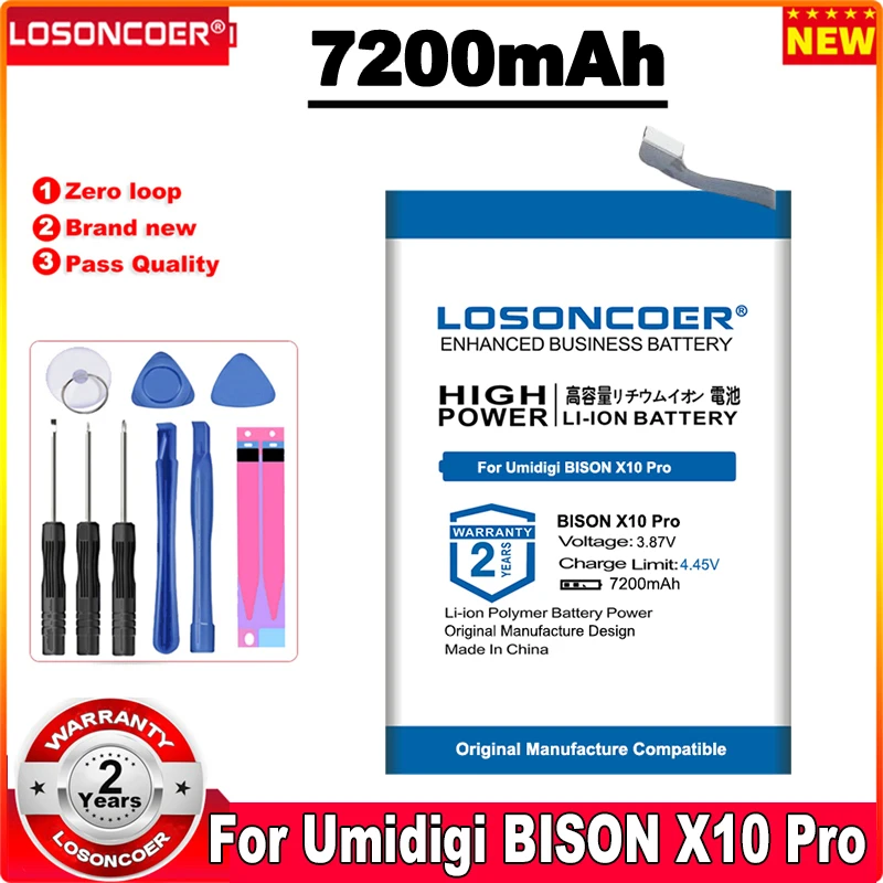 

LOSONCOER 7200mAh Battery For Umidigi BISON X10 Pro/ X10 Batteries
