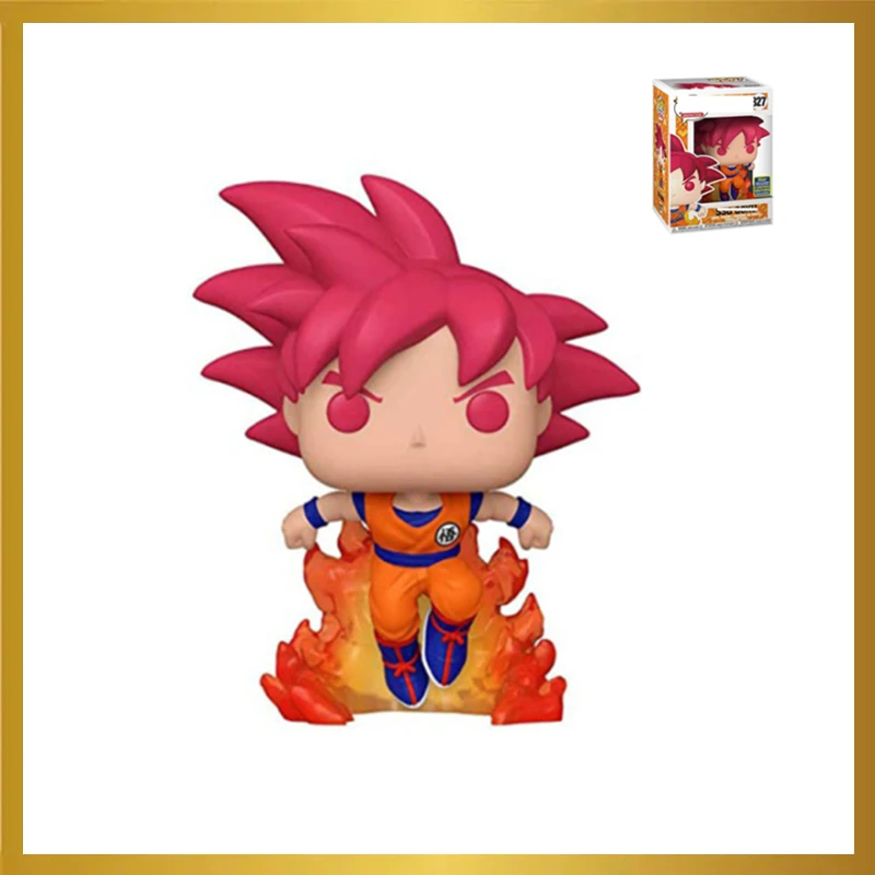

10Cm Dragon Ball Super Zq Version of The Hand To Do Anime Model 827# Ssg Super Saiyan Goku Red Hair Anime Figurine Puppets