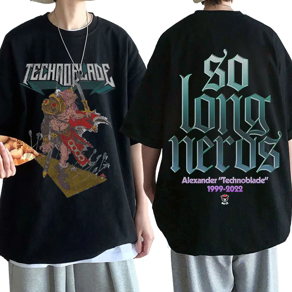 

Technoblade RIP So Long Nerds Dream Team SMP MCYT Merch Print T-shirt Men Fashion Casual Cotton Oversized Casual T-shirts Unisex