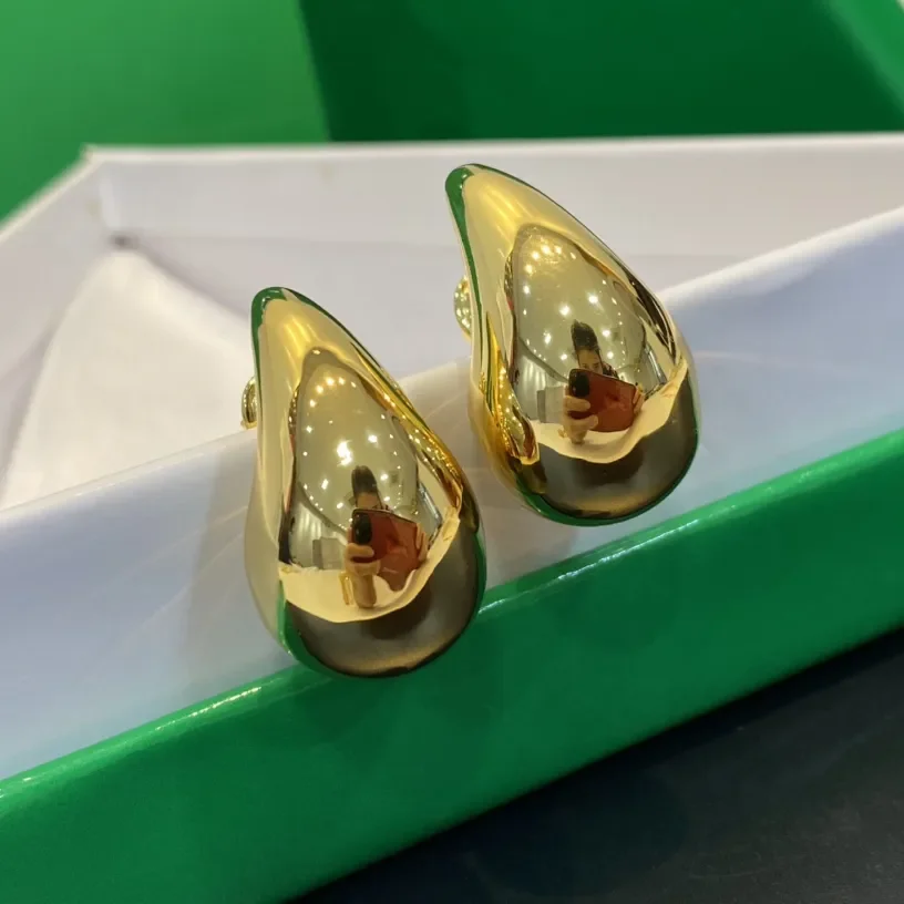 

Earrings for Women Europe America Top Quality Water Drops Gold Silver Earrings Designer Brand Luxury Jewelry Charm Gift Trend