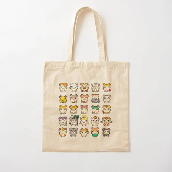 

Hamtaro 8 бит, все персонажи, хлопковая Холщовая Сумка, женская дизайнерская сумка-тоут, складная многоразовая Женская продуктовая сумка с принтом унисекс