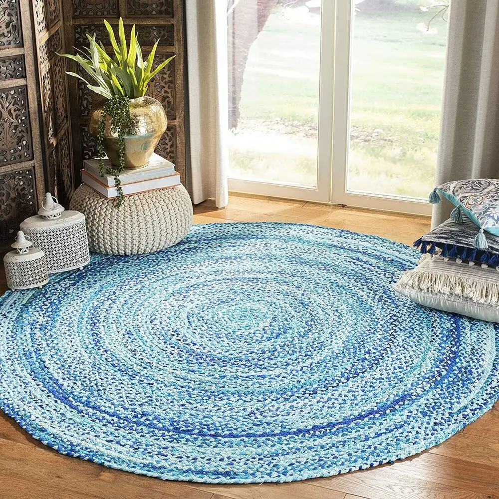 Rug 100% Cotton Braided Reversible Handmade Rug Modern Home Decor Living Rugs bedroom decor  rugs  carpet