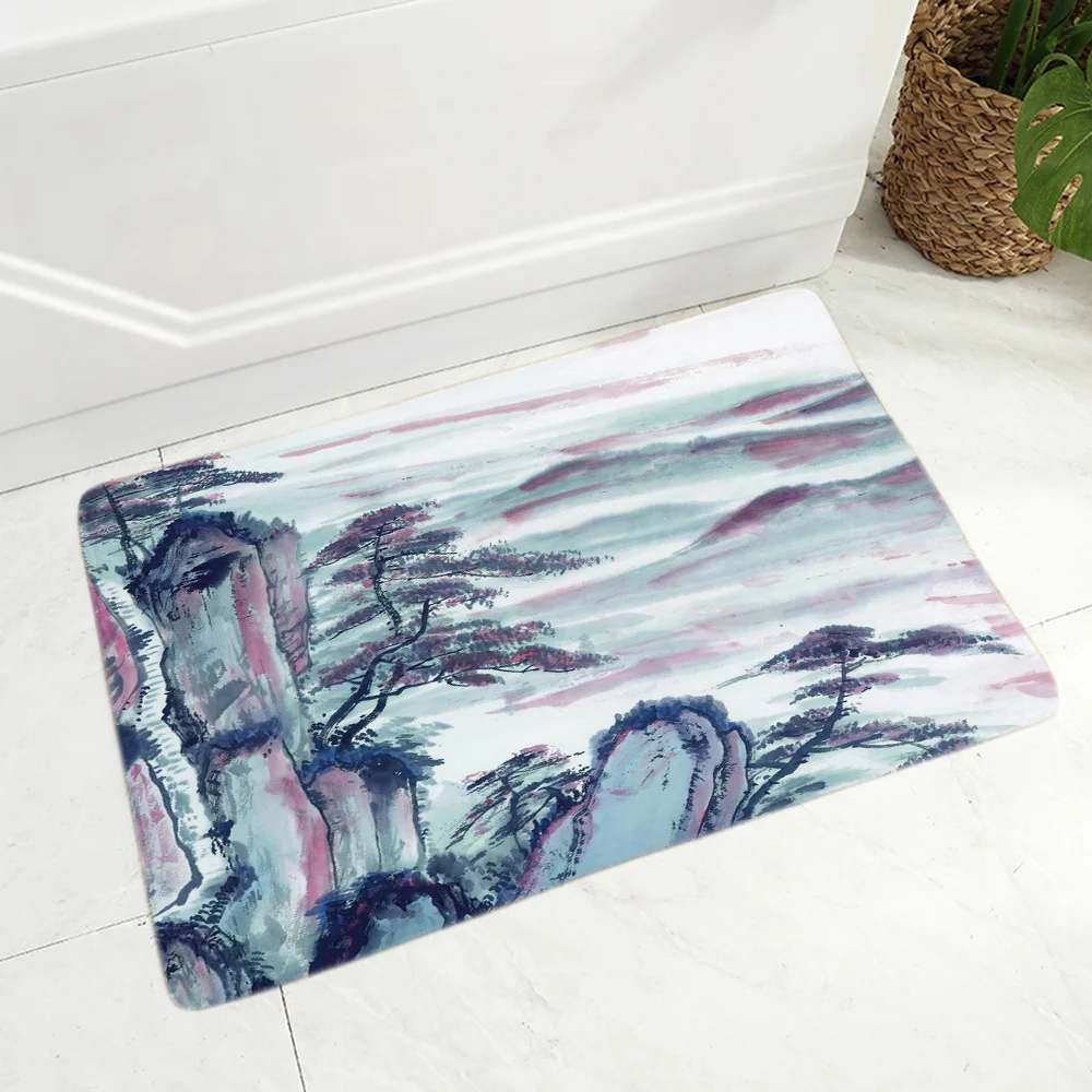 

3D Doormat Mat Bedroom Bathroom Carpet Washable Anti Slip Rug For Home And Comfort Chinese Ink Mat bedside Lounge Rug Parlor Mat
