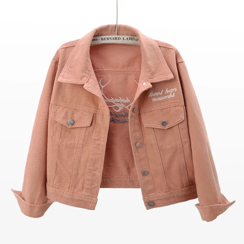 Новая Осенняя джинсовая куртка Nice женские короткие джинсовые куртки с длинным