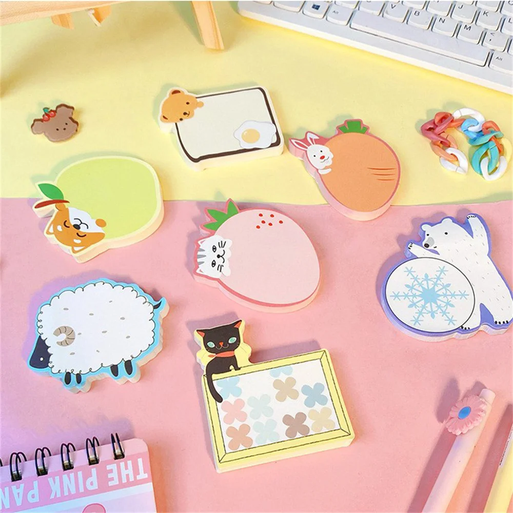 

Мультяшный блокнот для заметок, Липкие заметки, список заметок с животными, милые канцелярские принадлежности, «сделай сам», скрапбукинг, д...