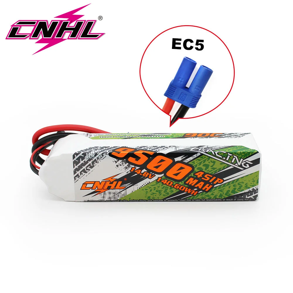

Аккумулятор CNHL Lipo 4S 14,8 в, 9500 мАч, 90C с разъемом EC5 для радиоуправляемых автомобилей, грузовиков, танков, автомобилей, лодок, дронов, вертолетов,...
