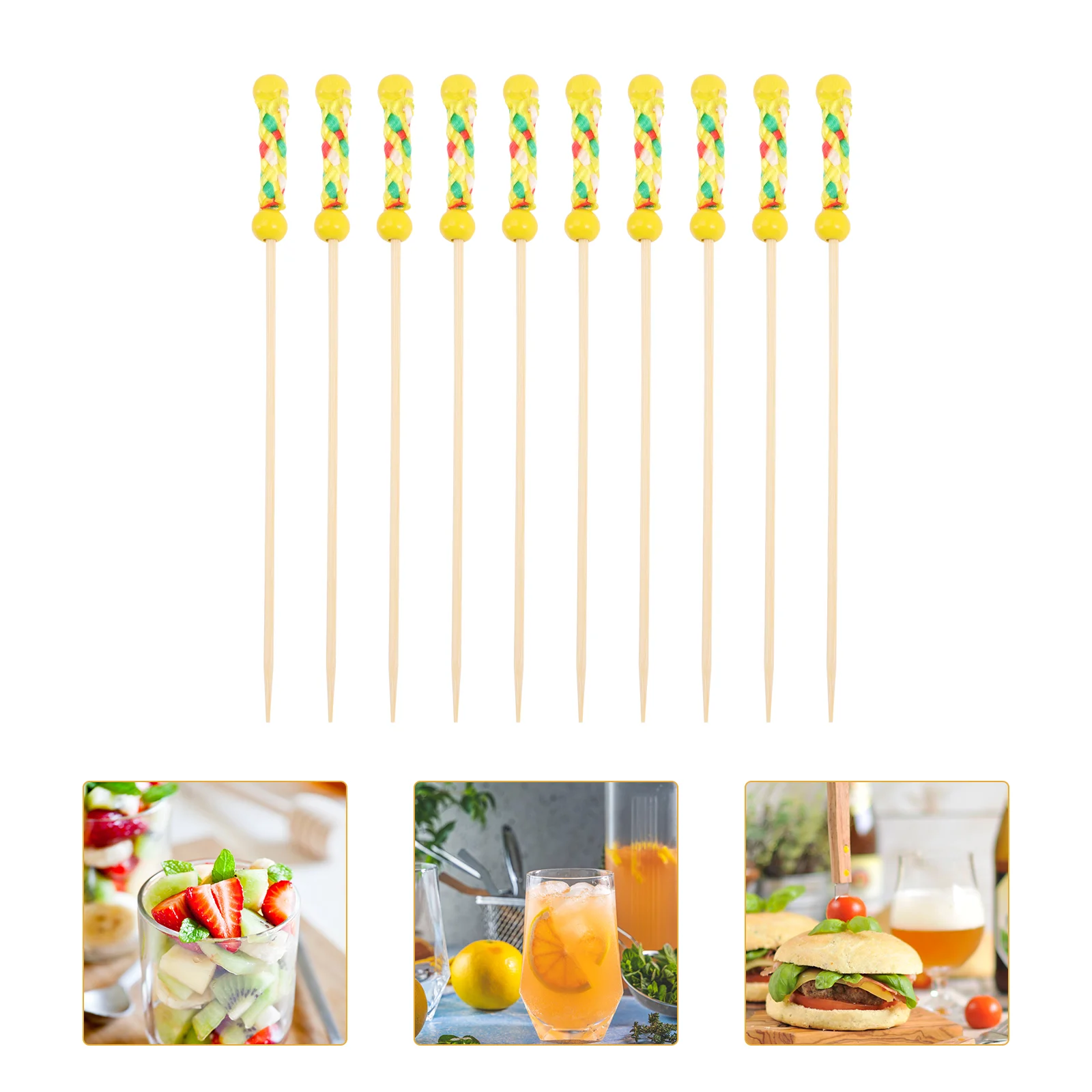 

Picks Pick Cocktail Fruitstick Toothpick Skewer Appetizer Wood Snack Bread Household Convenient Delicate Accessories Portable