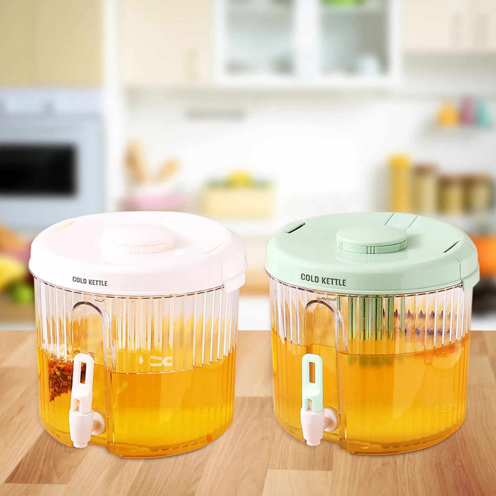 

1 Gallon Lemonade Dispenser Round Drink Dispenser For Fridge 4 Litre Beverage Dispenser Cold Drink Container With Spigot Cup