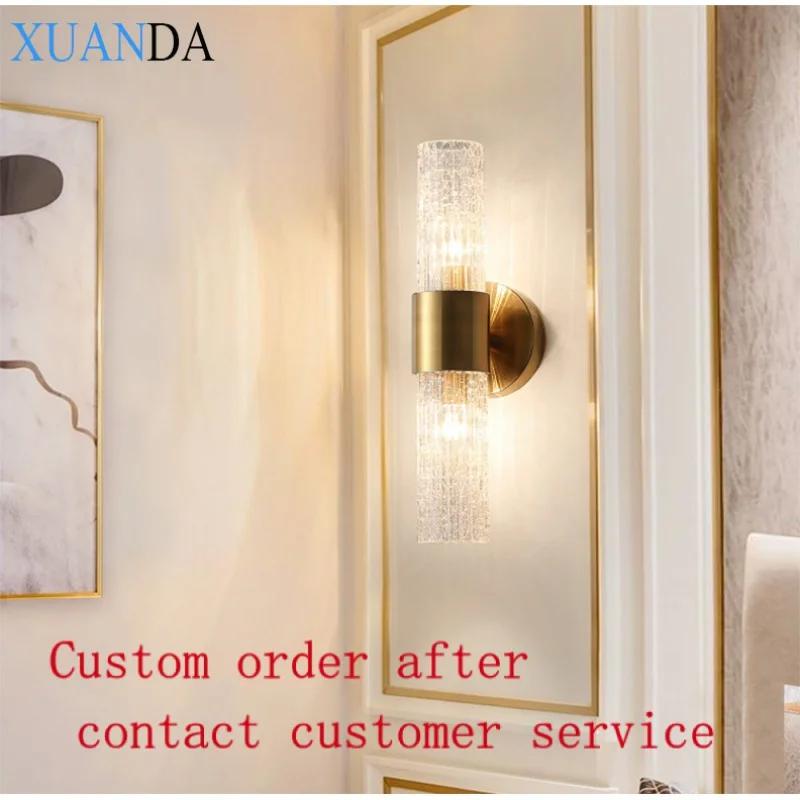 

Factory wholesale Light Luxury Crystal Wall Lamp Gold Crystal Wall Light For Beside Wall Lamp For Bathroom