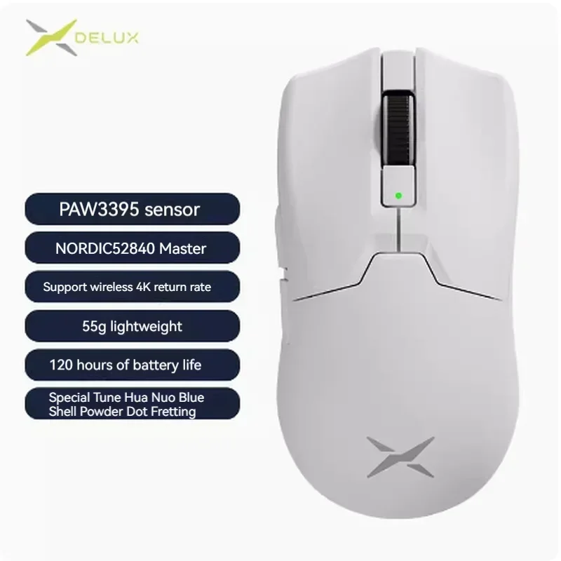 Delux M800 Ultra игровая мышь проводная беспроводная 2 4 г Bluetooth трехрежимная Paw3395 легкий