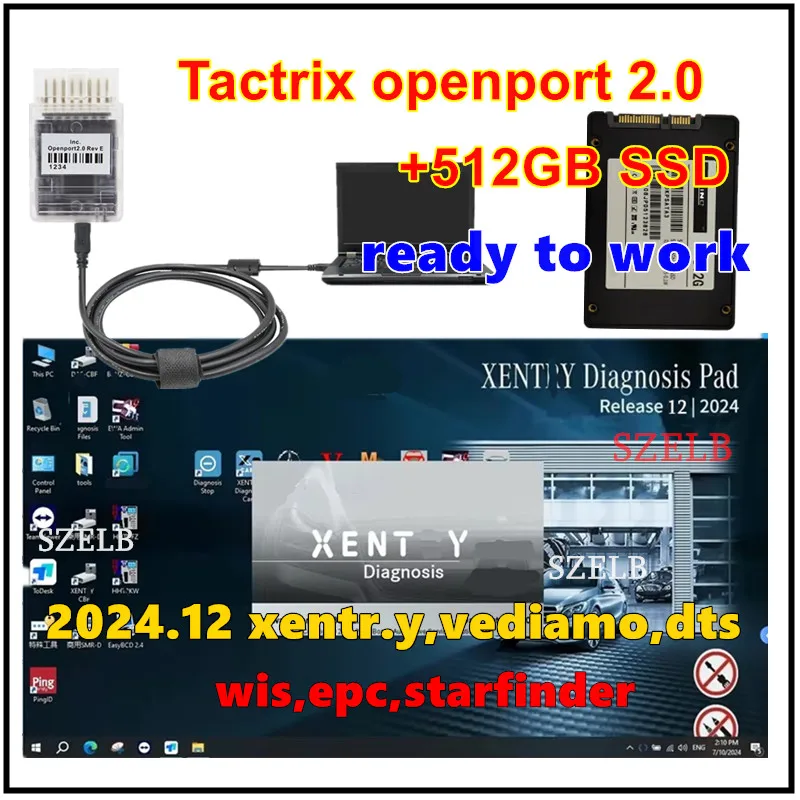 Фото 2025 Горячий! 2024.12 Программное обеспечение для диагностики Xentry Vediamo DT.S WIS EP.C Star.finder Встановіть 512 ГБ SSD + Openport 2.0 Готов к использованию №1