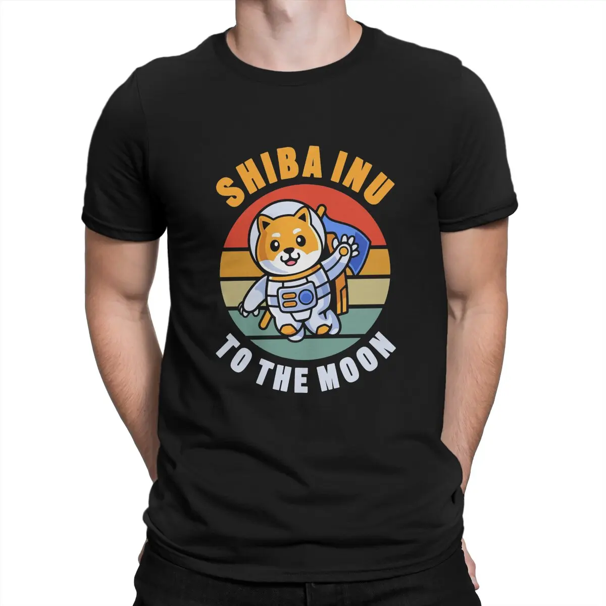 

Shiba Inu Cryptocurrency Army Mission To Moon T Shirt Polyester Fashion Men Tees Summer Clothing Harajuku Crewneck TShirt