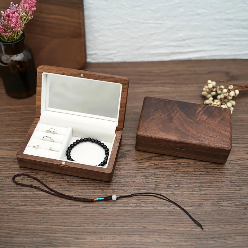 

Jewelry Box Organizer for Women Men Jewellery Storage Case Small Wooden Container Holder for Necklace Earring Bracelet