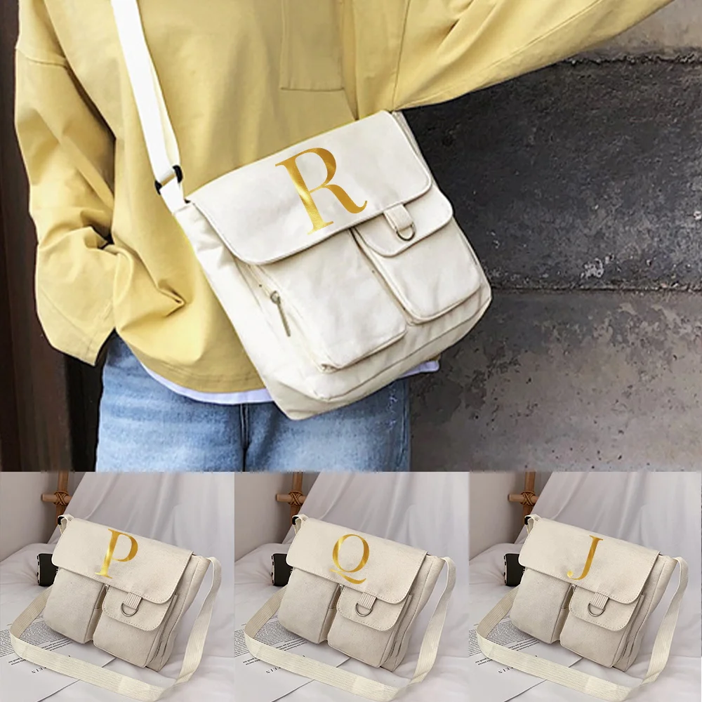 

Messenger Bag Japanese Casual Wild Shoulder Bags New Women Large Capacity Shopping Organizer Satchel Letter Print Crossbody Case