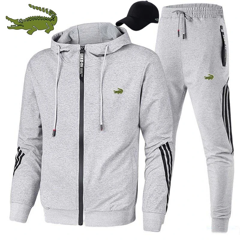 2023 High quality CARTELO men's sports zipper Hooded Jacket Set trend outdoor sports printed jacket + Pants Set