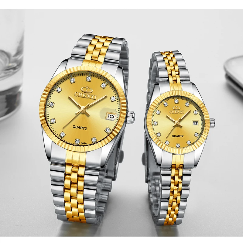 New Couple Watch CHENXI Stainless Steel Men Women Watches Pair Hour Business Casual Waterproof Quartz Watch For Coupl Gift 2022