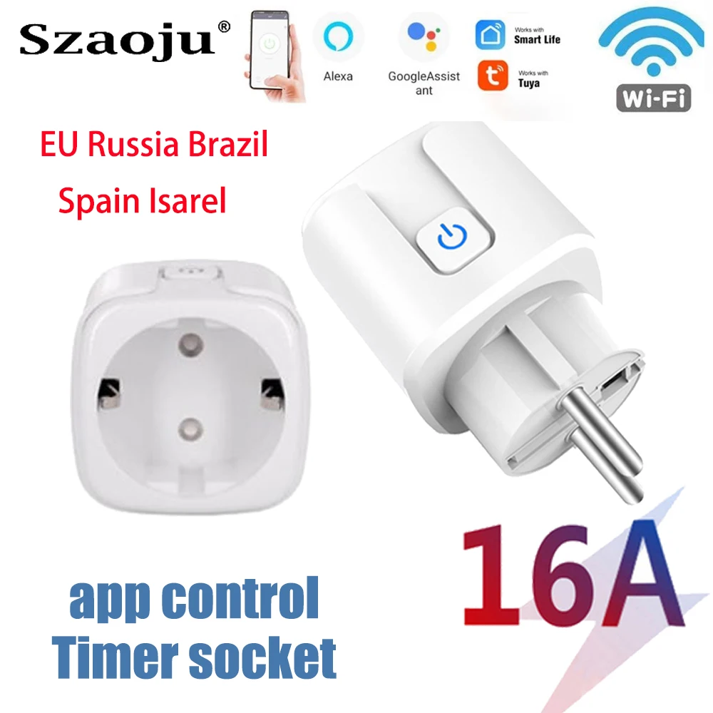 Умная розетка Szaoju с Wi-Fi и таймером на 16 А 220 В |