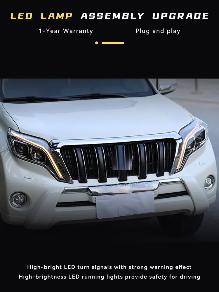 Фара для Toyota Prado LC150 2014-2017 автомобильные фары DRL Dynamic 2017 новейший дизайн