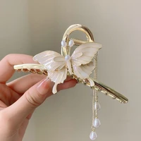 fashion metal tassel hair claw butterfly hair clips for women girl elegant ponytail claw clip vintage hairpin hair accessories
