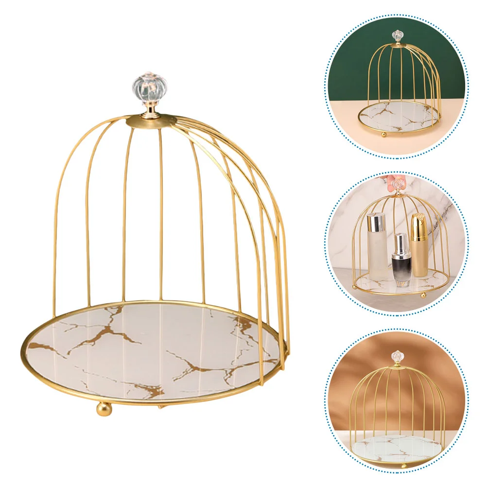 

Necklace Holder Jewelry Tray Round Cake Stand 2 Tier Footed Platter Bird Cage Cupcake Ornate