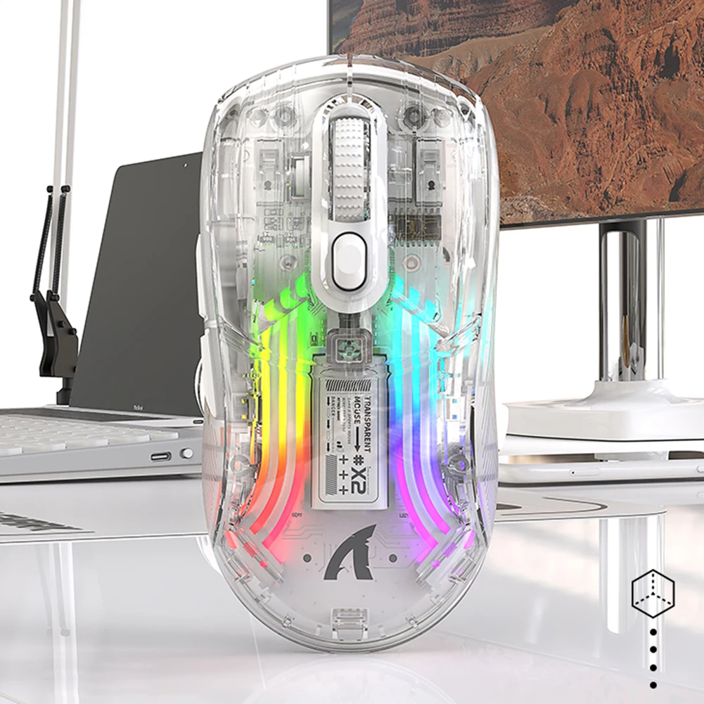 

Wired Wireless Gaming Mouse RGB Light Adjustable Transparent Game Mouse Comfortable Creative Mouse for Desktop Notebook Computer