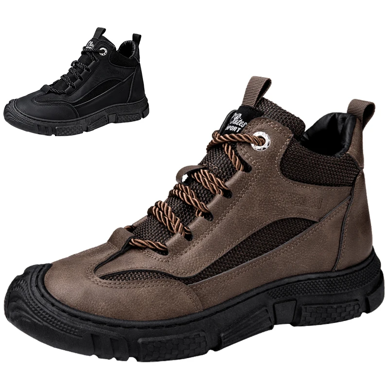 39-44# Men's Fashion Keep Warm High Ankles Hiking Shoes Camping Training Shoes Adult Youth Leisure Hiking Shoes