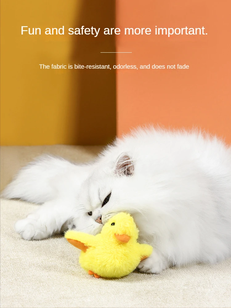 

Electric Duck Flushing Stuffed Toys Chip for Animals Cat Mint Accessories Cats Lot Plush Pet Articles Kitten Self Hi Funny Stick