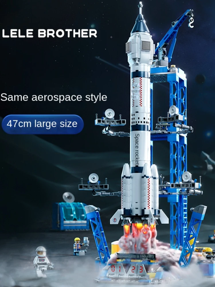 

Space Aviation Manned Rocket Building Blocks With Astronaut Figure City Aerospace Model Bricks Children Toys for Kids 1099PCS