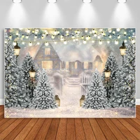 winter snowflake backdrops for photography christmas background bokeh string lights xmas tree family portrait photo studio props