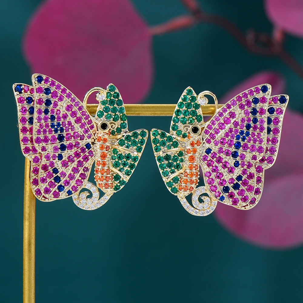 Женские Разноцветные серьги-бабочки Siscathy, свадебные украшения в индийском стиле, для невесты, Подарочные ювелирные украшения