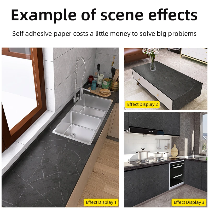 Песчаник черный камень искусственный узор кухонная настольная пленка кварцевый