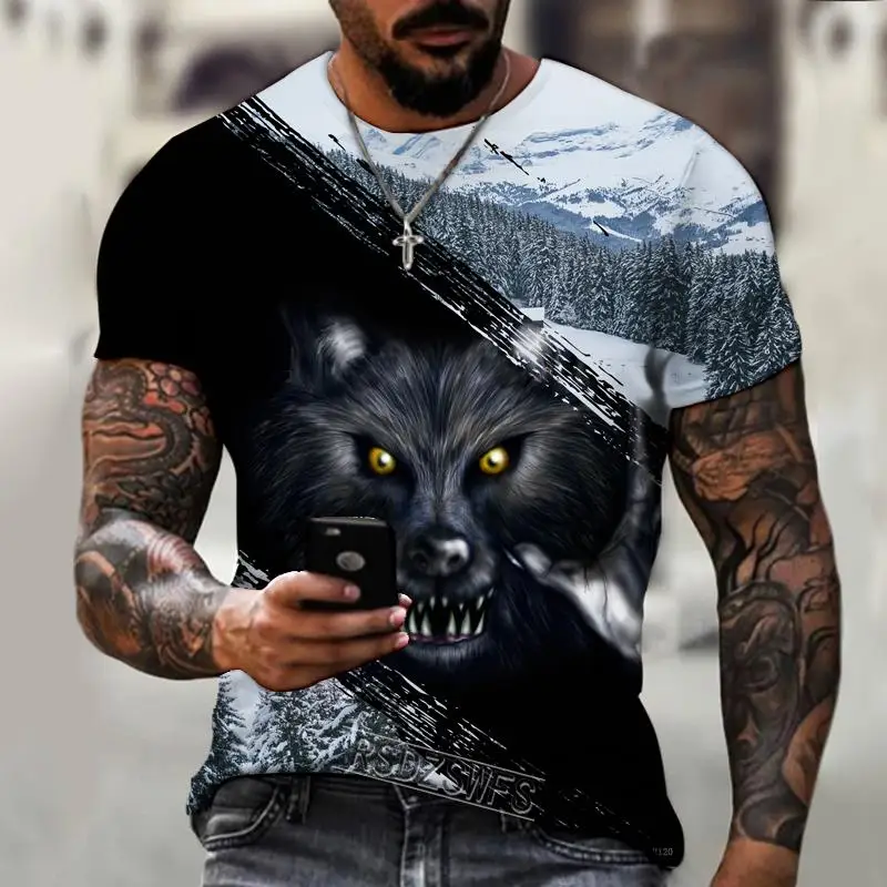 Футболка в стиле хип-хоп с коротким рукавом и круглым вырезом |