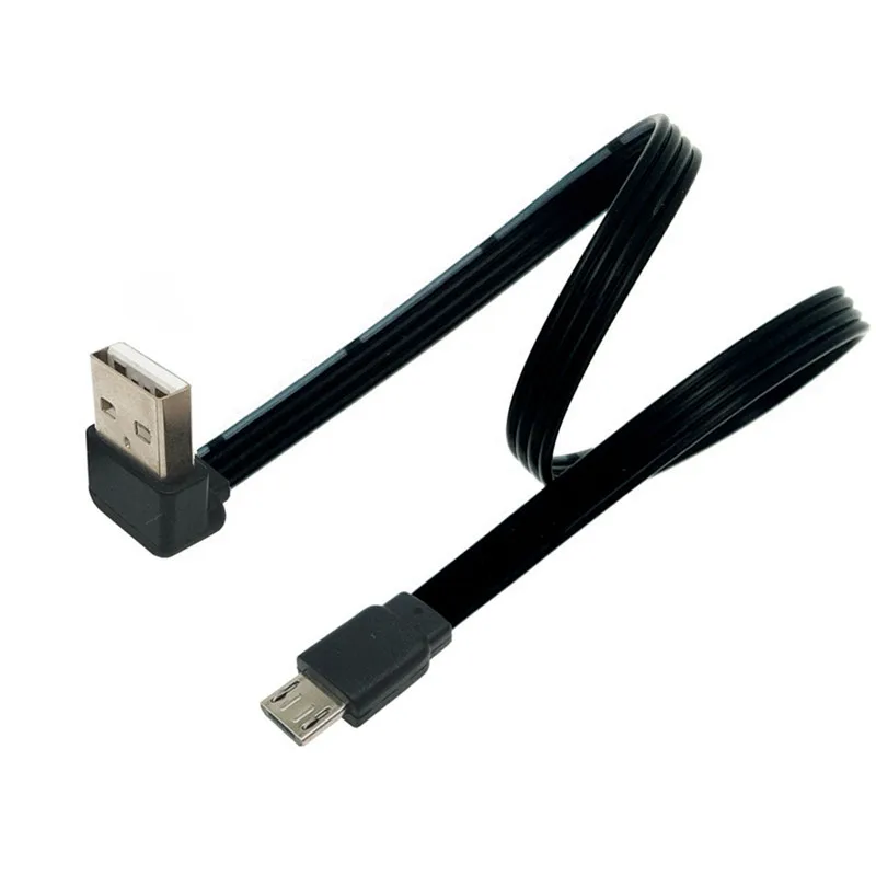 Сверхплоский гибкий удлинитель USB 2 0 с углом поворота 90 градусов штекер на Micro usb 1-1