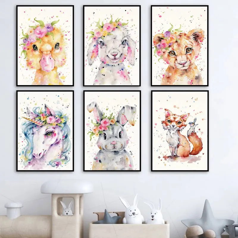 

Картина на холсте, слон, лошадь, кролик