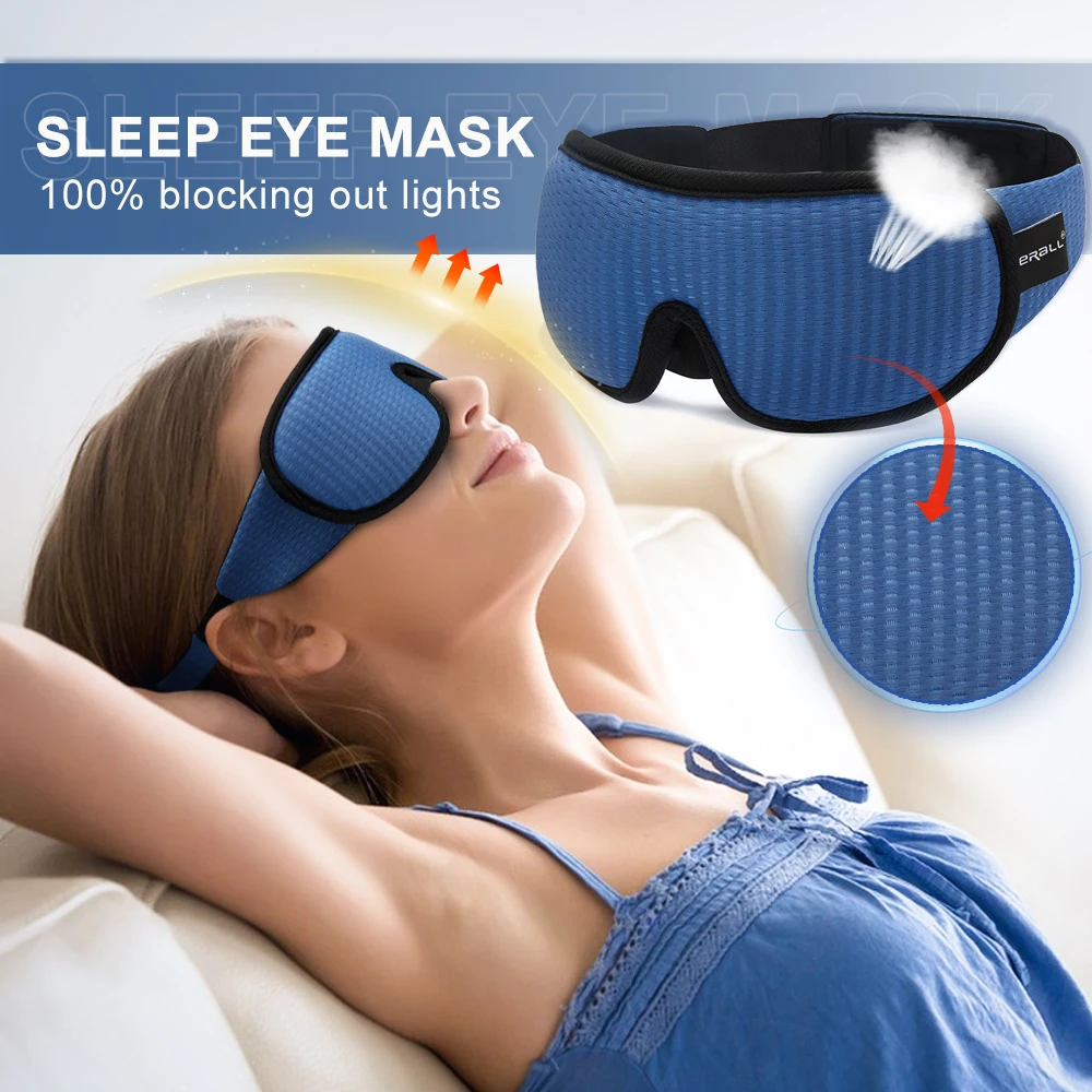 

3D Blocking Light Sleep Eye Mask Memory Foam Eyeshade Soft Padded Slaapmasker Eye Cover Patch Travel Rest Sleeping Aid Blindfold