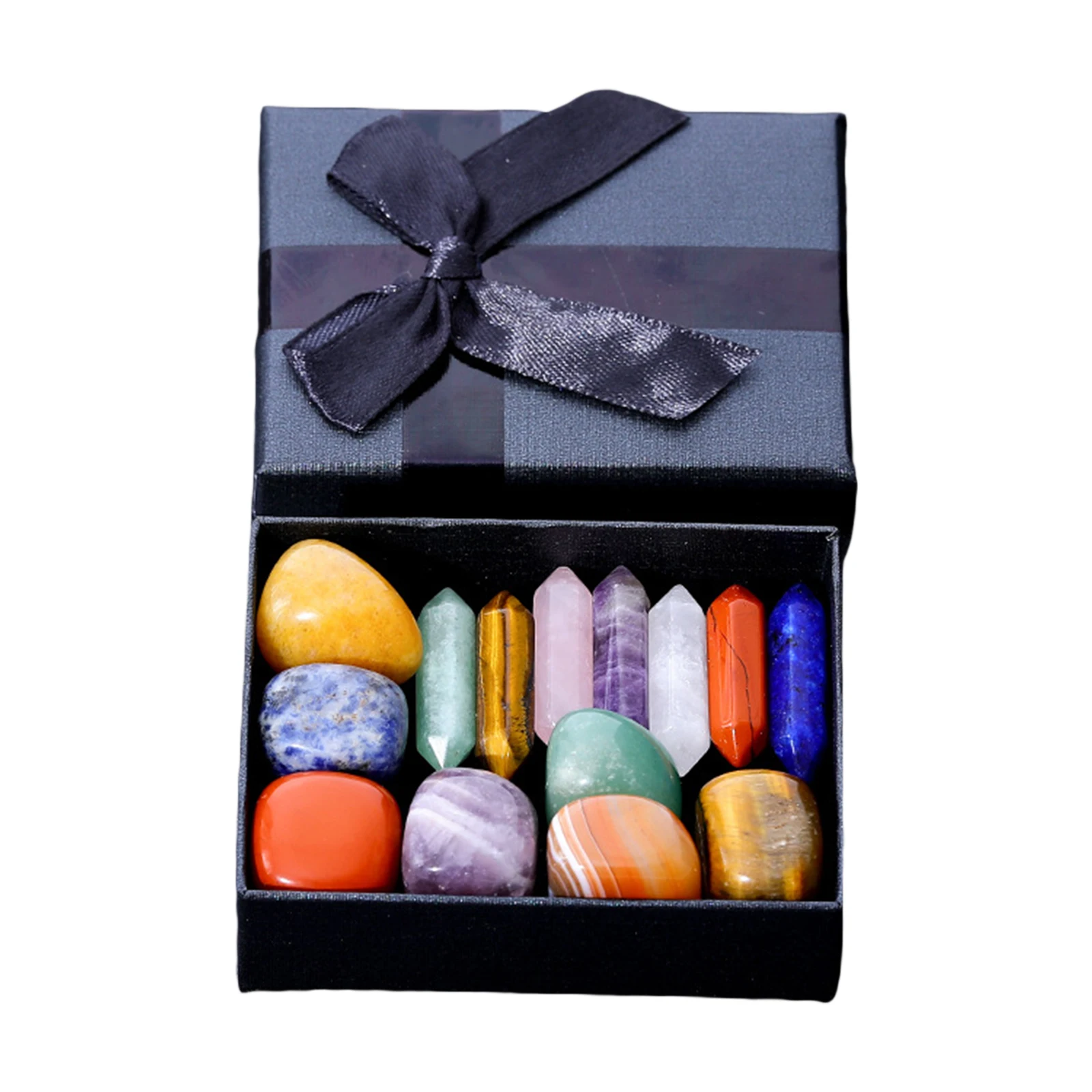 

Набор исцеляющих кристаллов, 14 шт., опущенный камень тигровый глаз, Кварцевая чакра, набор драгоценных камней для начинающих