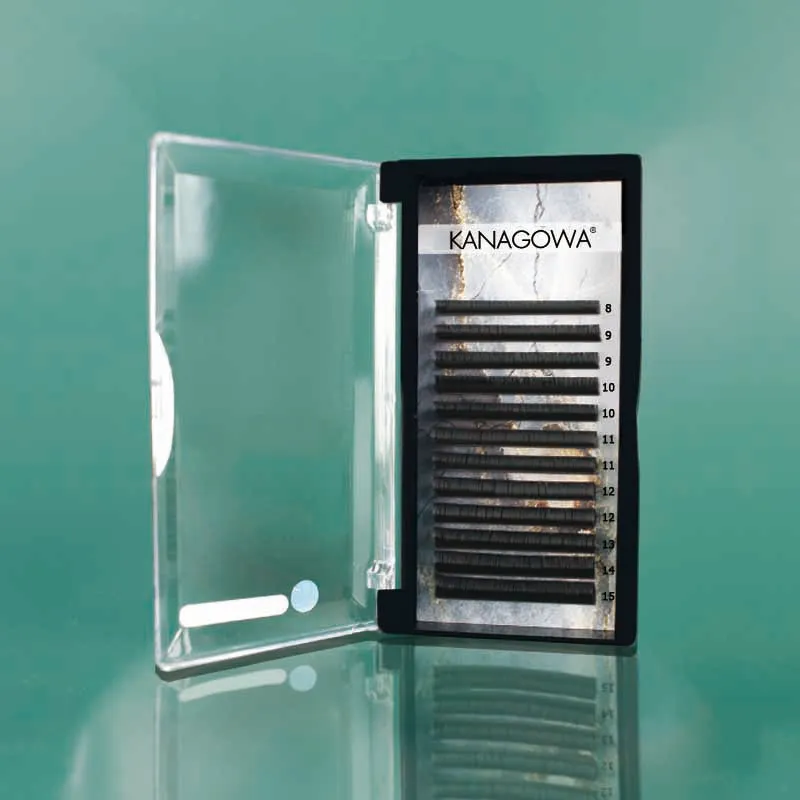

KANAGOWA Ellipse Extension Lashes 8-15 Mixed 12 Lines Dark Matte Cashmere Flat Faux Mink Eyelash Extensions Ellipse Eyelashes